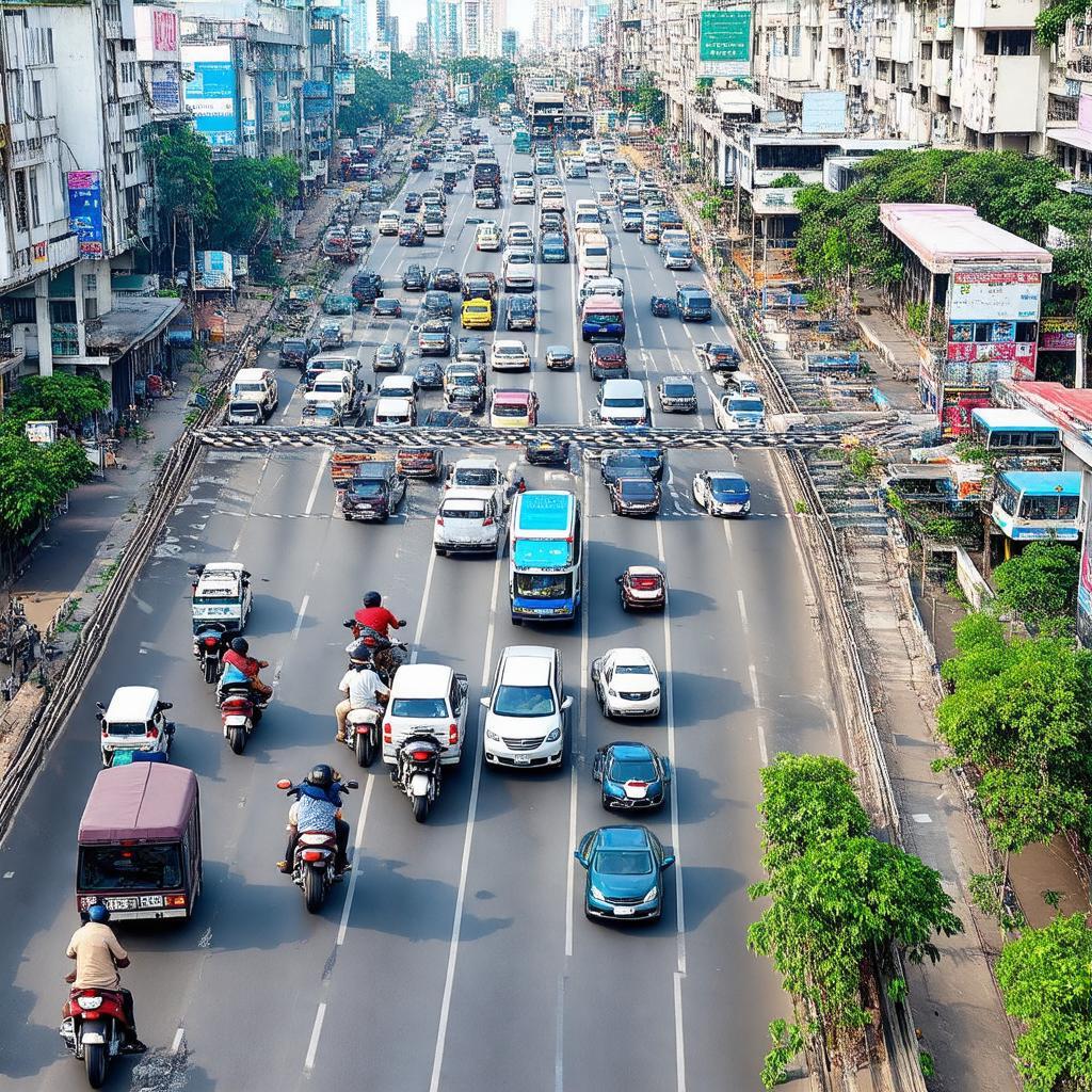 Toàn cảnh ngã tư Phú Nhuận, giao lộ huyết mạch Nguyễn Văn Trỗi - Phan Đăng Lưu tại TPHCM với nhiều làn xe và phương tiện.